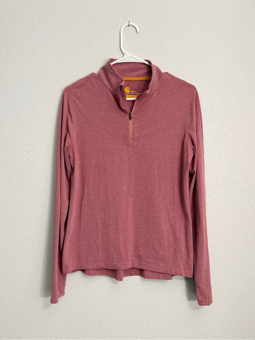 Carhartt Women's Mauve Quarter-Zip with Gold Trim